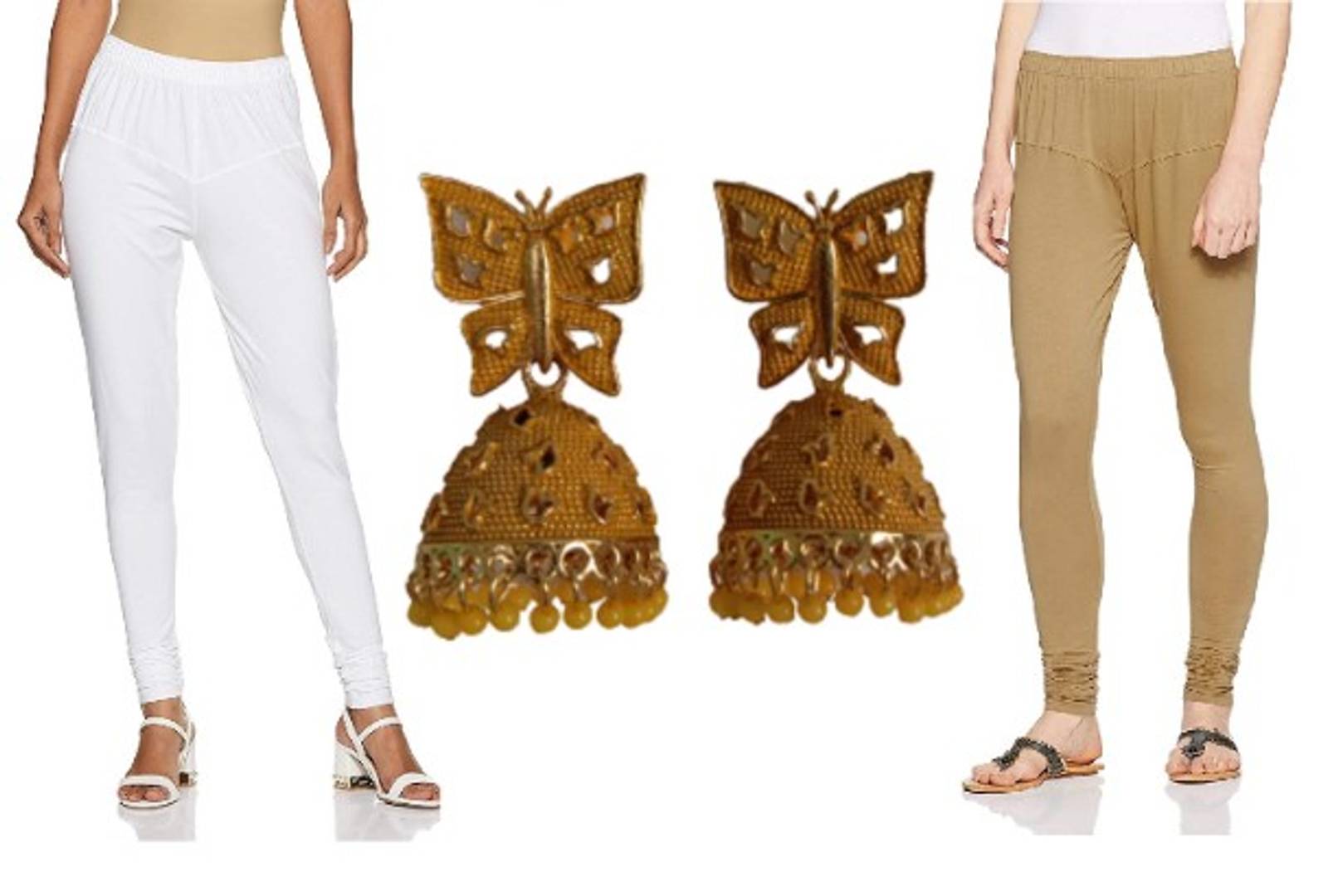 Combo Pack of 2 Cotton Lycra Churidar Legging with Earring